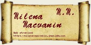 Milena Mačvanin vizit kartica